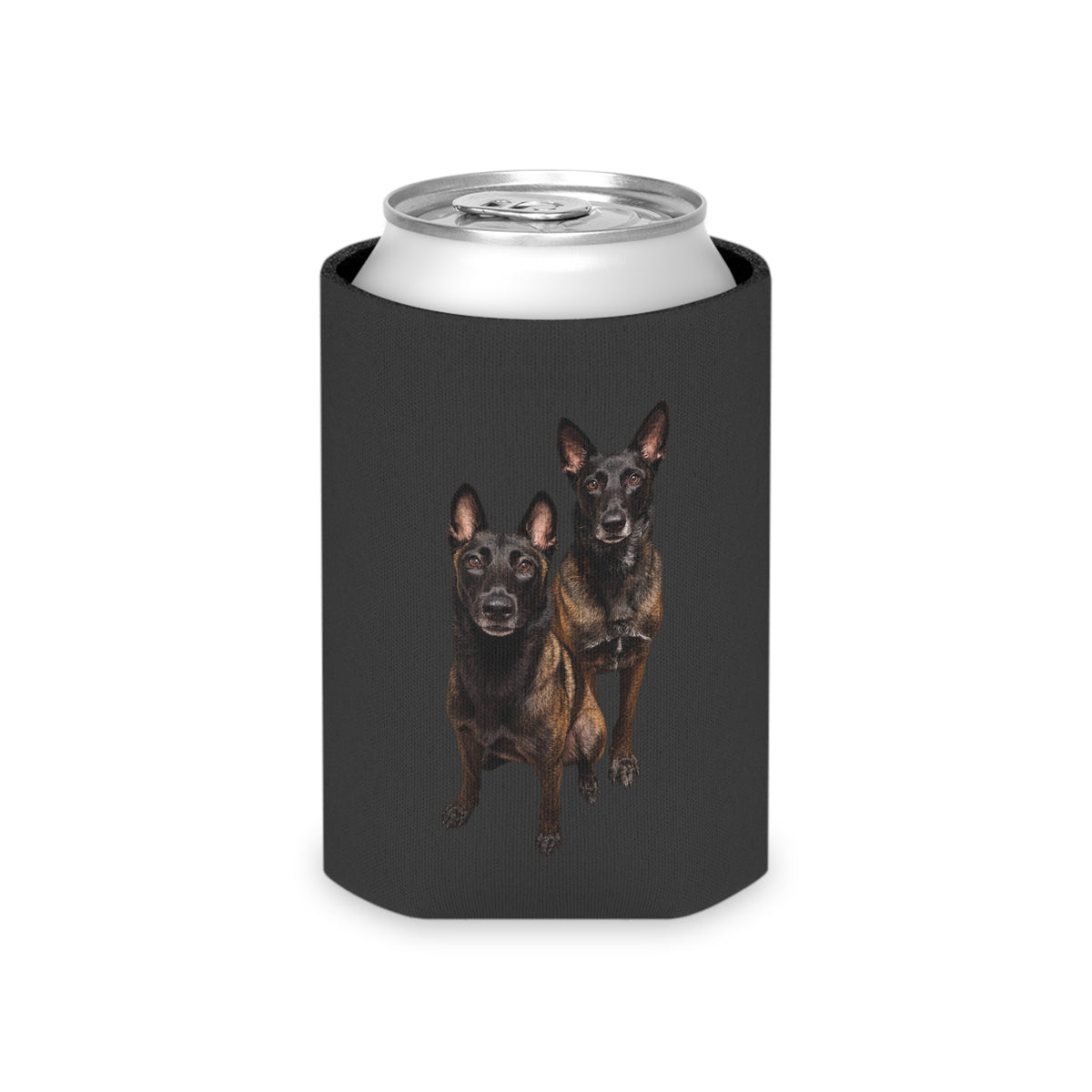 Can Cooler - Personalized Belgian Malinois Duo Design with 'reddentherescuemal EST. 2024'
