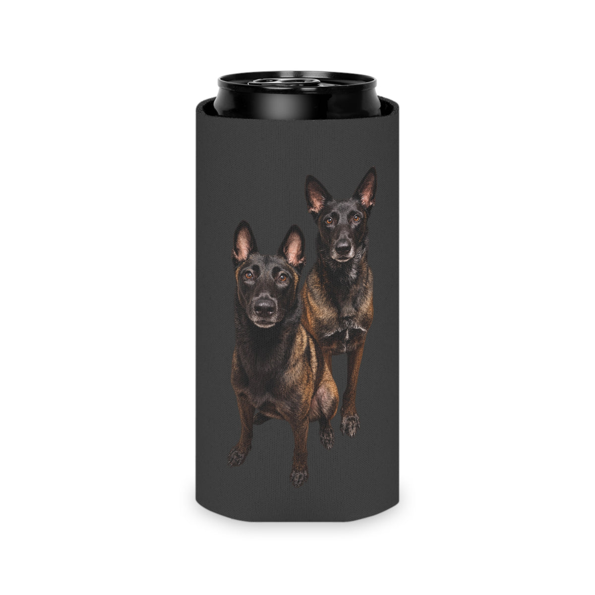 Can Cooler - Personalized Belgian Malinois Duo Design with 'reddentherescuemal EST. 2024'